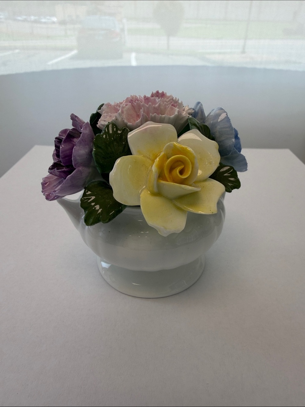 Aynsley Porcelain Floral Arrangement Decorative Accent - Yellow, Purple, Pink